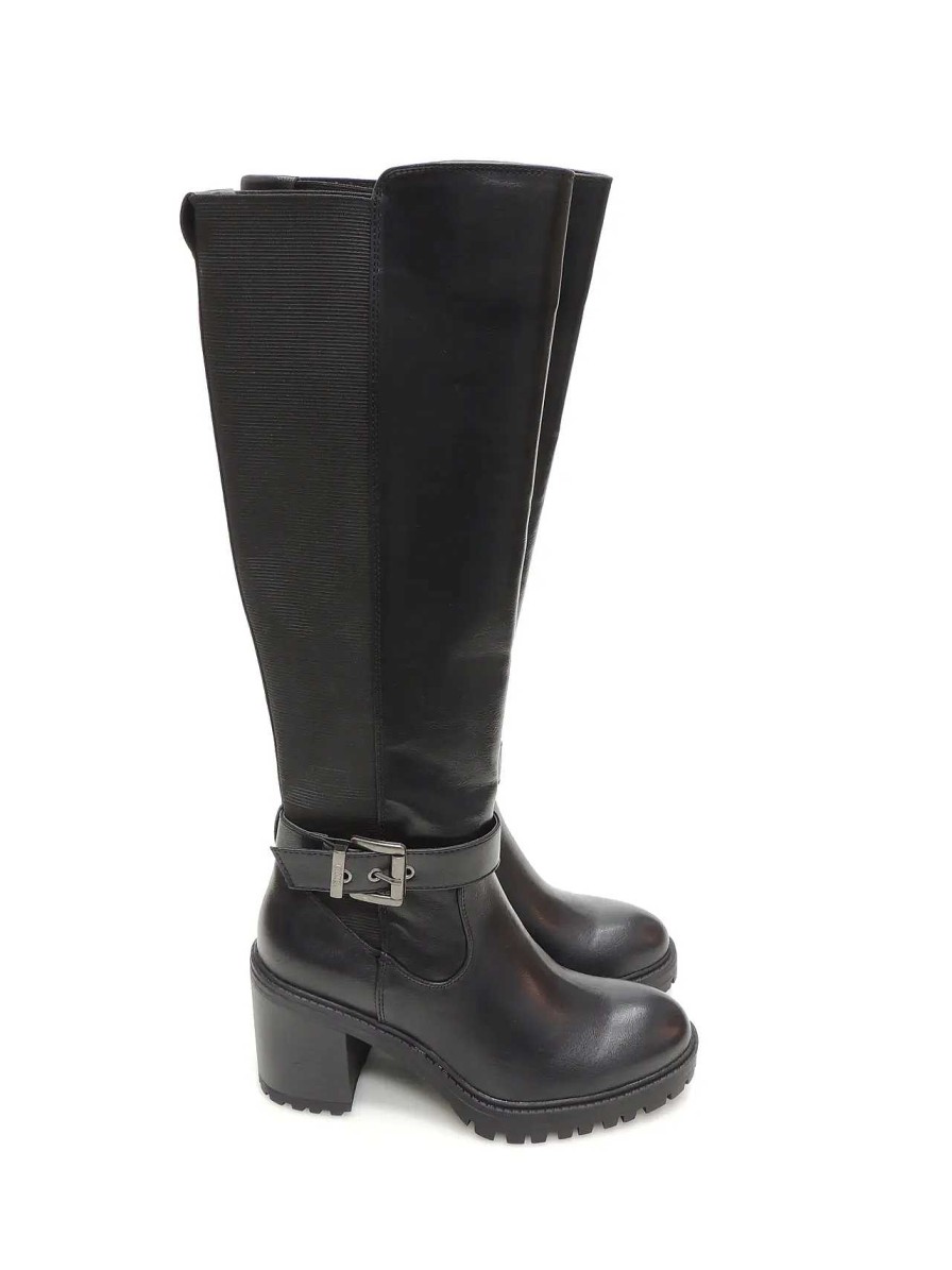 Mujer MUSTANG | Botas Moteras Mustang 52800 Polipiel Negro