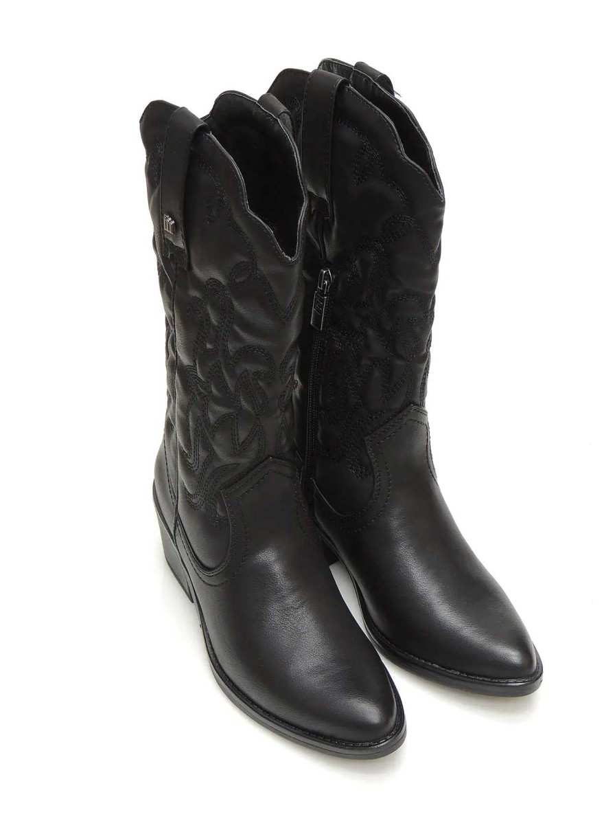 Mujer MUSTANG | Botas Cowboy Mustang 51964 Polipiel Negro