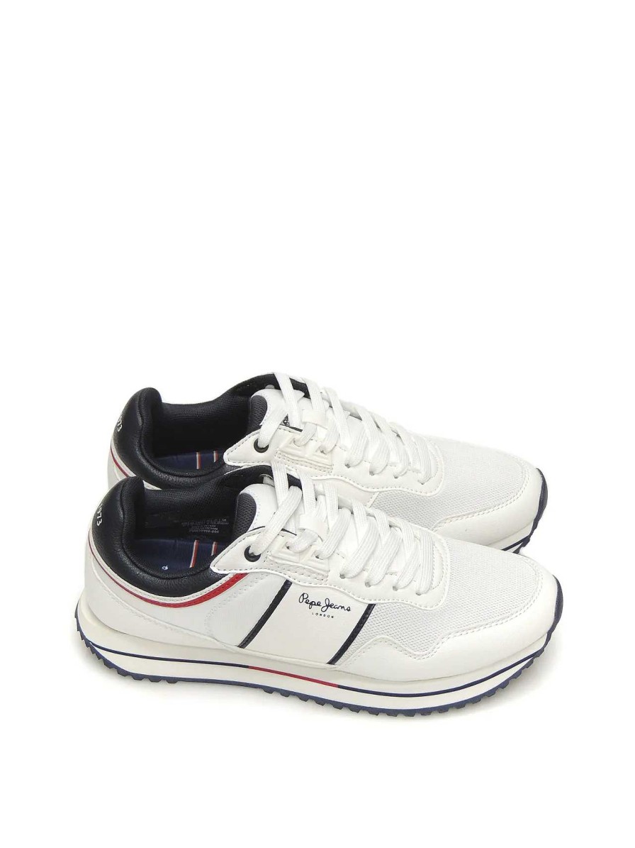 Hombre PEPE JEANS | Sneakers Pepe Jeans Pms30996 Polipiel Blanco