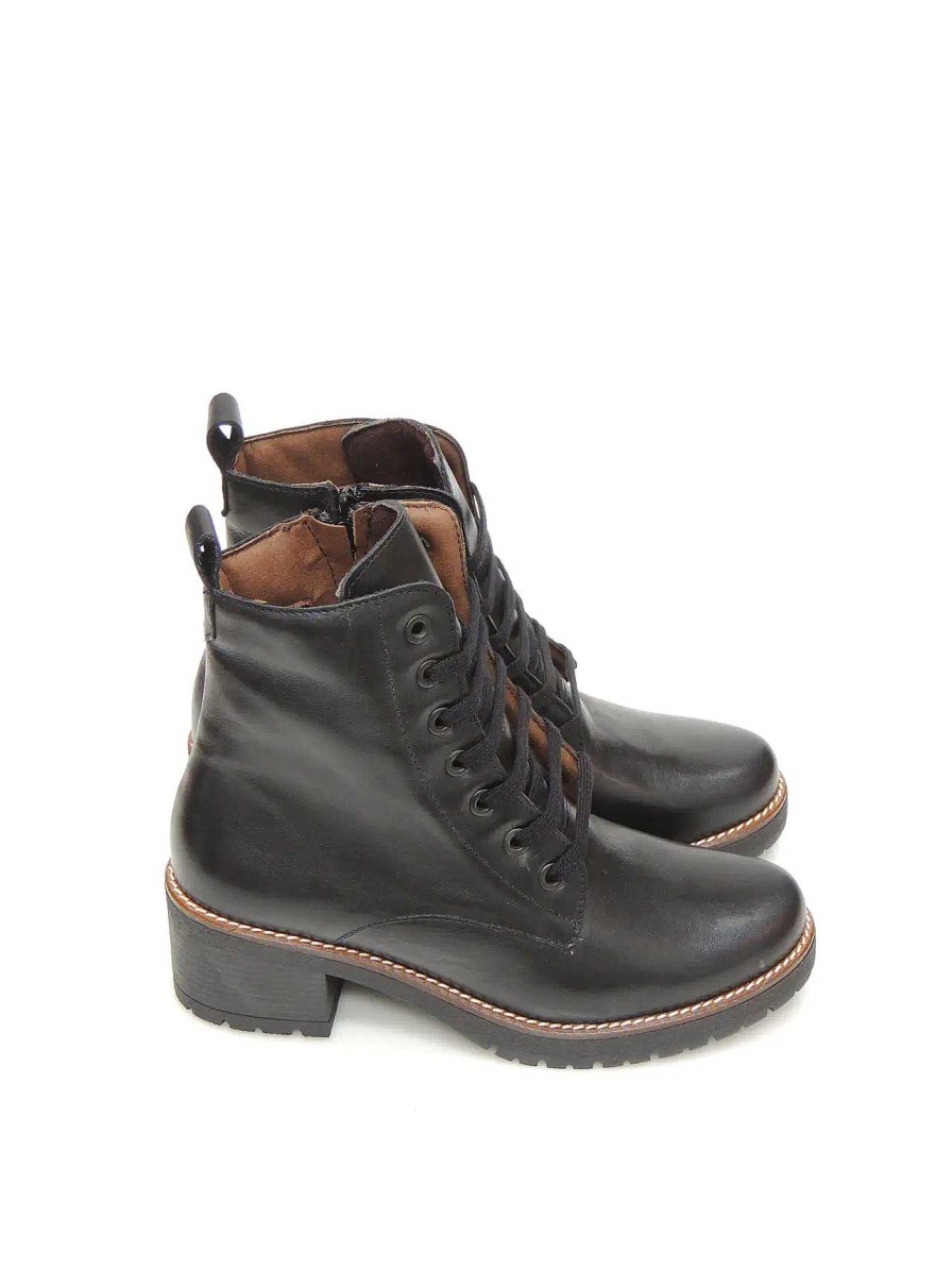 Mujer PITILLOS | Botas Militares Pitillos 2725 Piel Negro