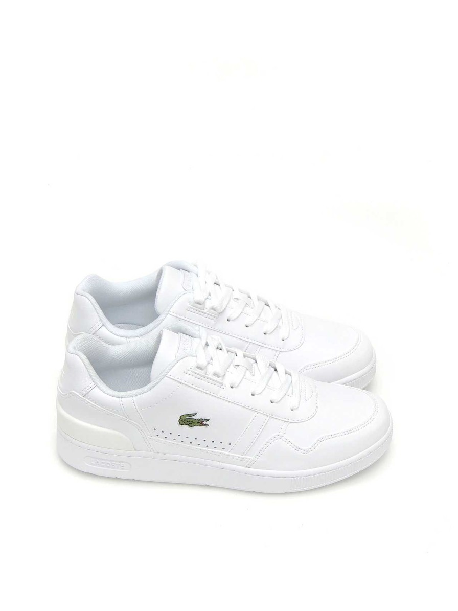 Hombre LACOSTE | Sneakers Lacoste T-Clip Piel Blanco