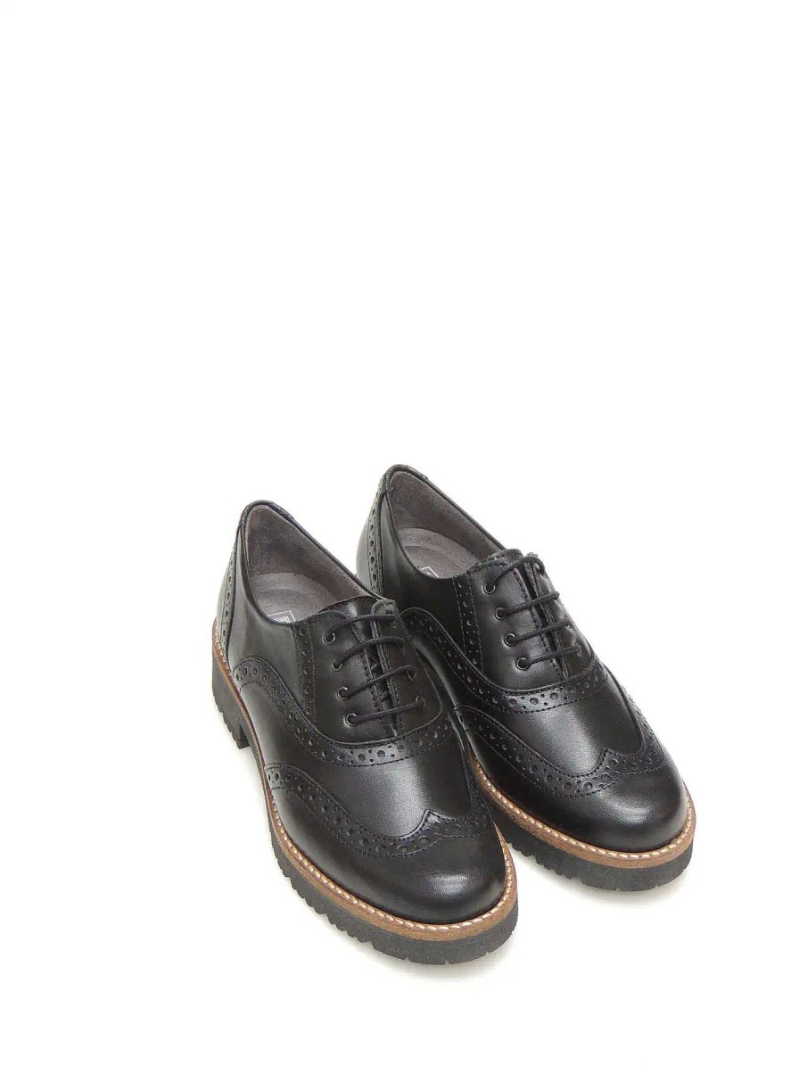 Mujer PITILLOS | Zapatos Oxford Pitillos 5372 Piel Negro