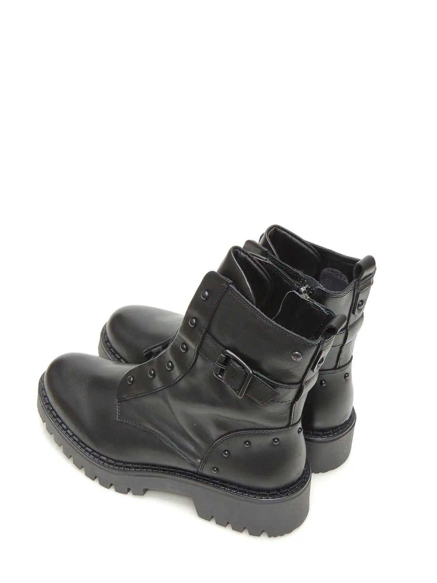 Mujer PIKOLINOS | Botas Militares Pikolinos W6P-8556 Piel Negro