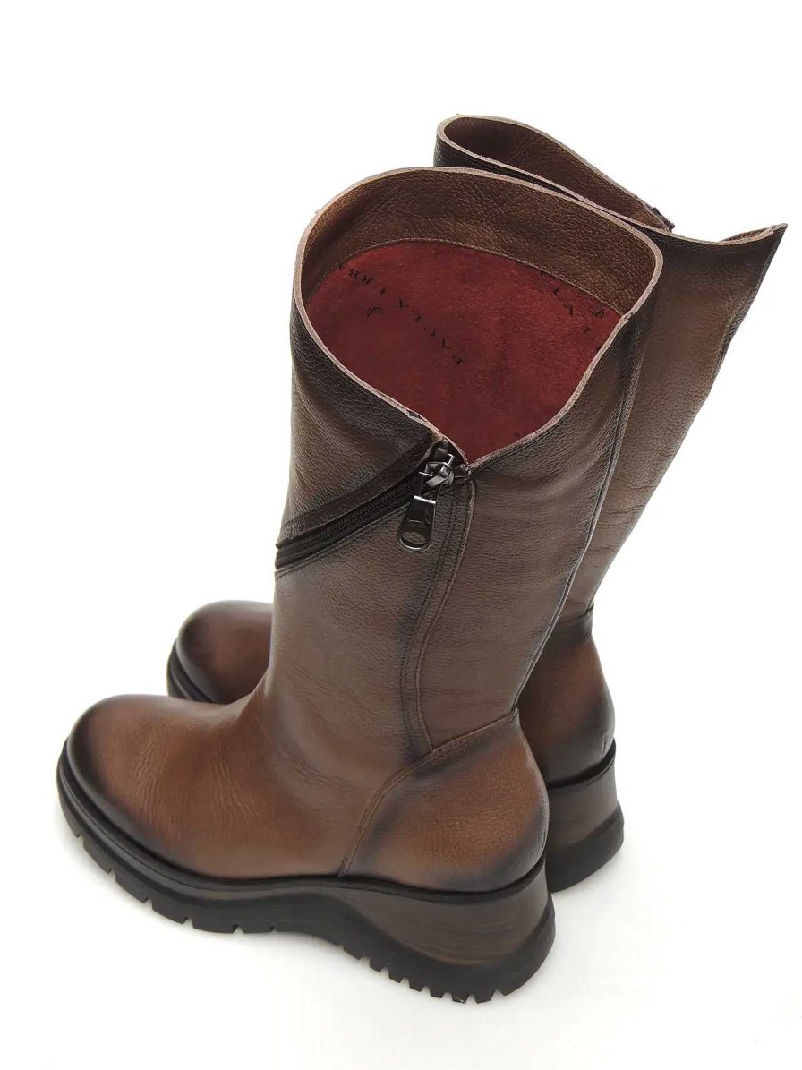 Mujer PAULA URBAN | Botas Media Cana Paula Urban 23-1221 Piel Marron