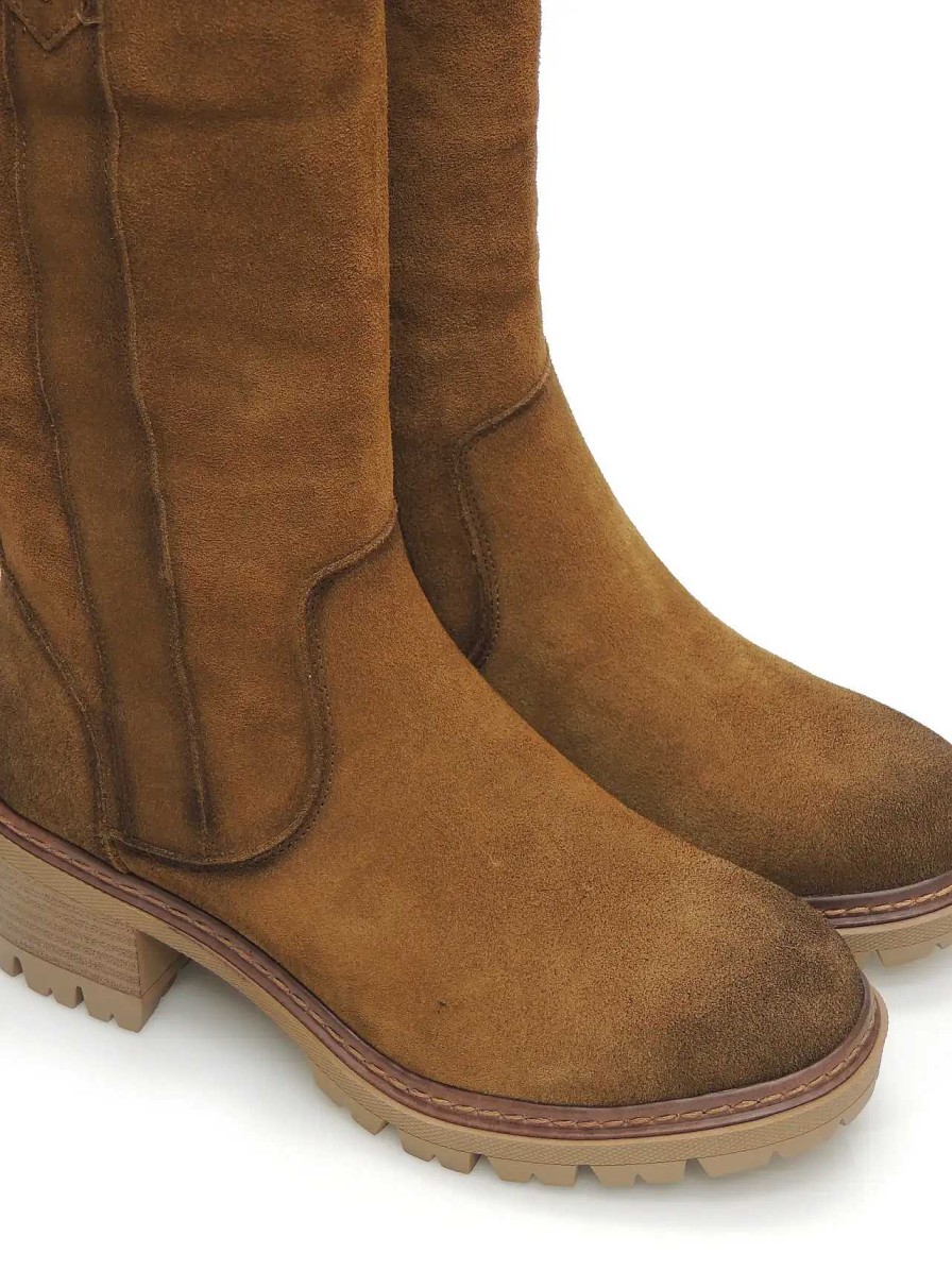 Mujer CARMELA | Botas Media Cana Carmela 16096602 Serraje Camel