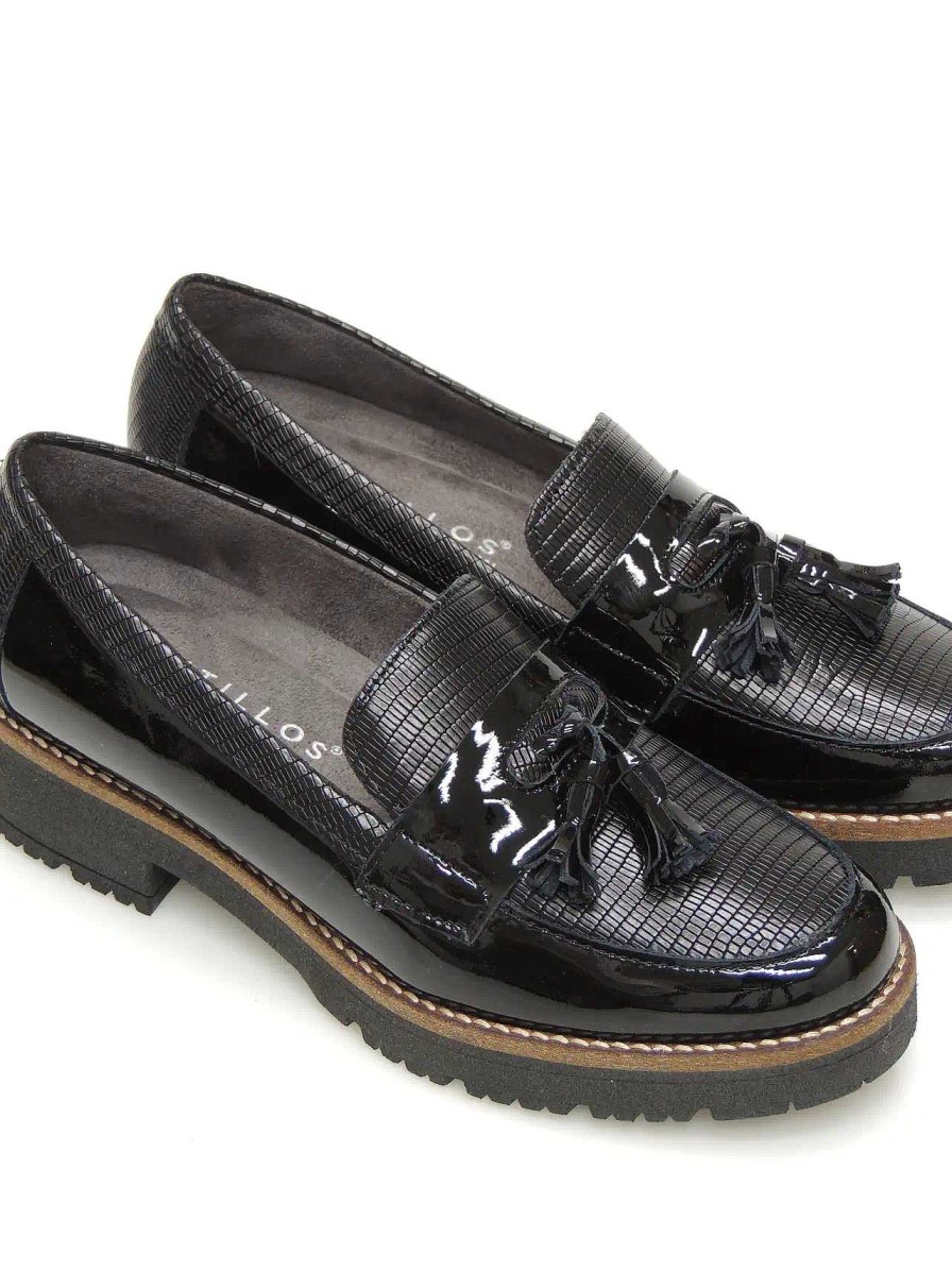 Mujer PITILLOS | Mocasines Pitillos 5377 Charol Negro