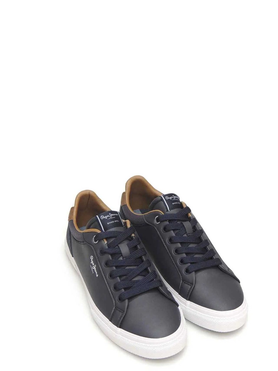 Hombre PEPE JEANS | Sneakers Pepe Jeans Pms30839 Polipiel Marino