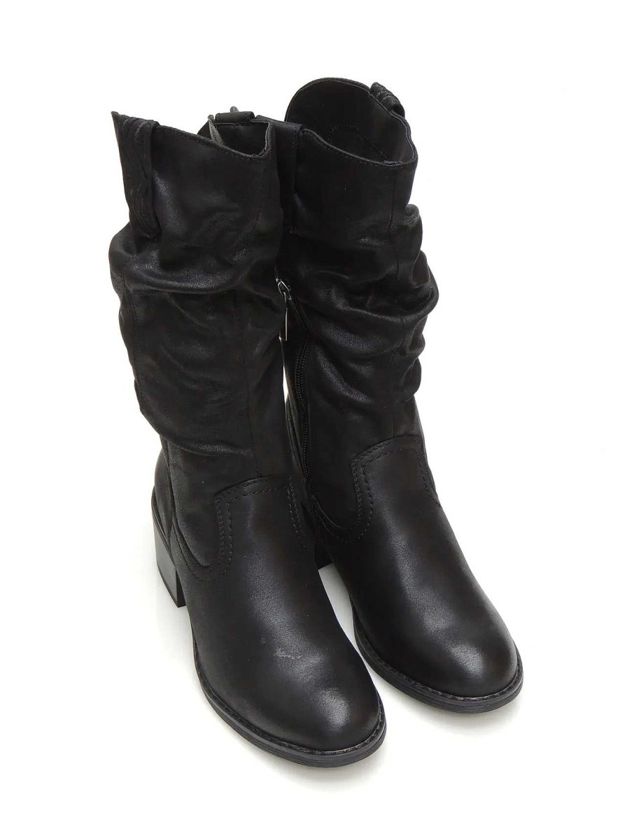 Mujer MUSTANG | Botas Media Cana Mustang 52761 Polipiel Negro