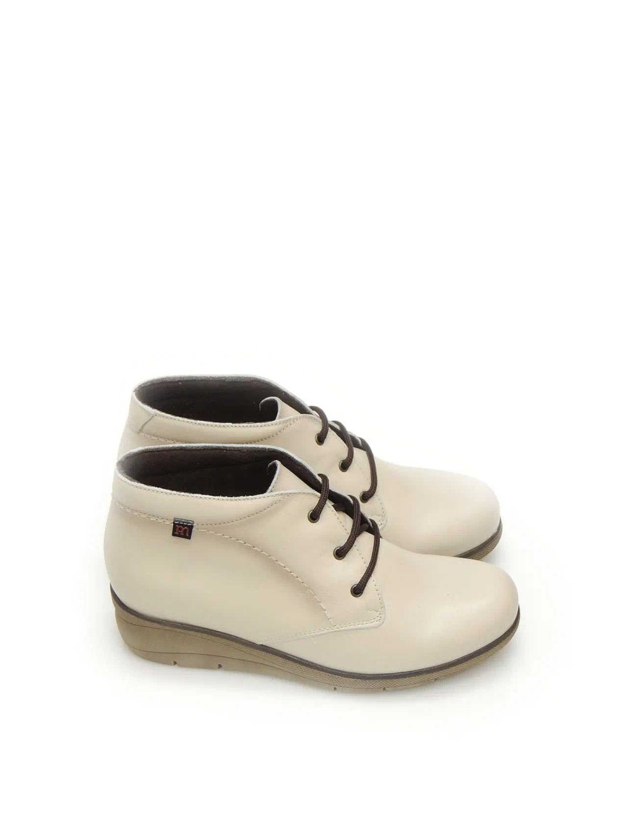 Mujer PEPE MENARGUES | Botines Blucher Pepe Menargues 20647 Piel Beige