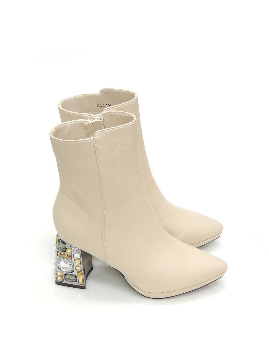 Mujer MENBUR | Botines Menbur 24449 Polipiel Beige