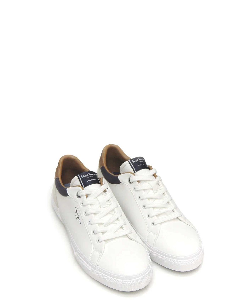 Hombre PEPE JEANS | Sneakers Pepe Jeans Pms30839 Piel Blanco