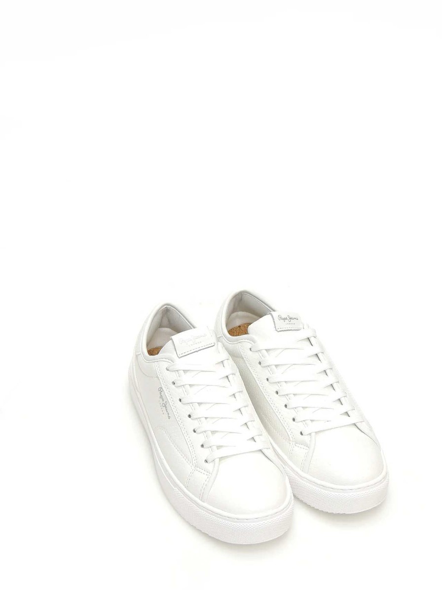 Mujer PEPE JEANS | Sneakers Pepe Jeans Pls31539 Polipiel Blanco