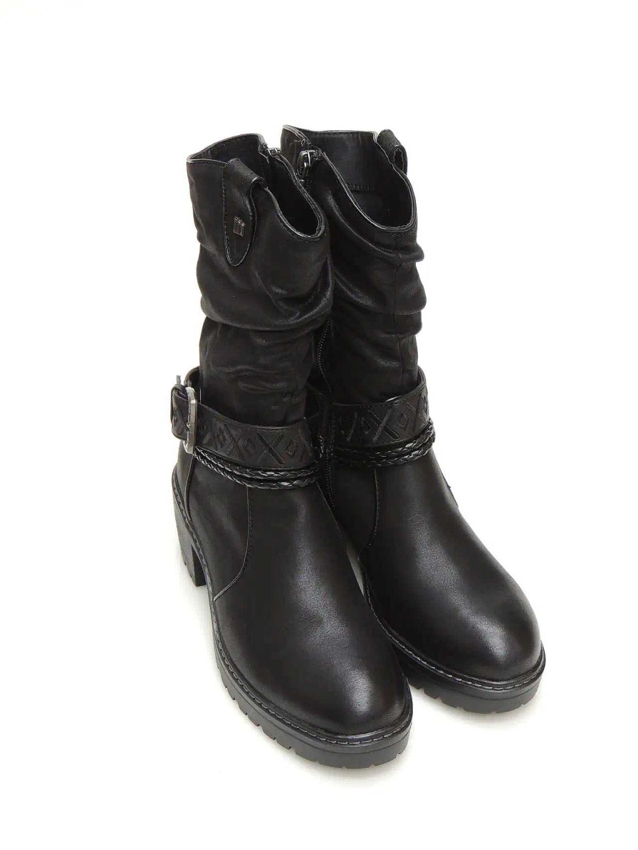 Mujer MUSTANG | Botas Camperas Mustang 53539 Polipiel Negro