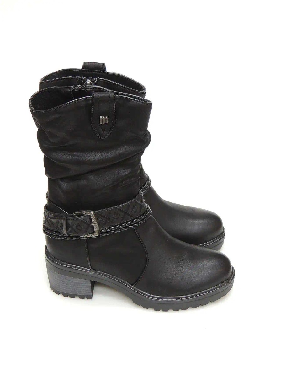 Mujer MUSTANG | Botas Camperas Mustang 53539 Polipiel Negro