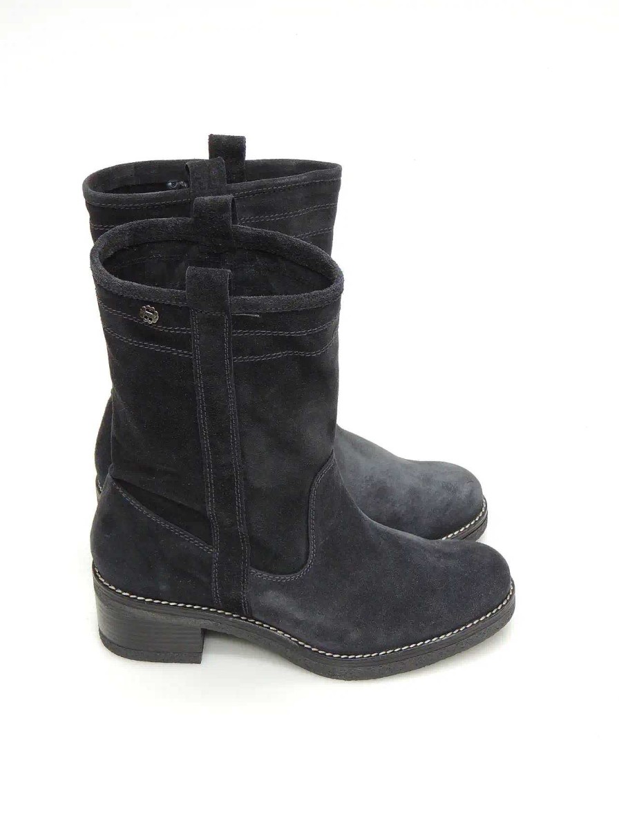 Mujer PORRONET | Botas Media Cana Porronet 4523 Serraje Gris