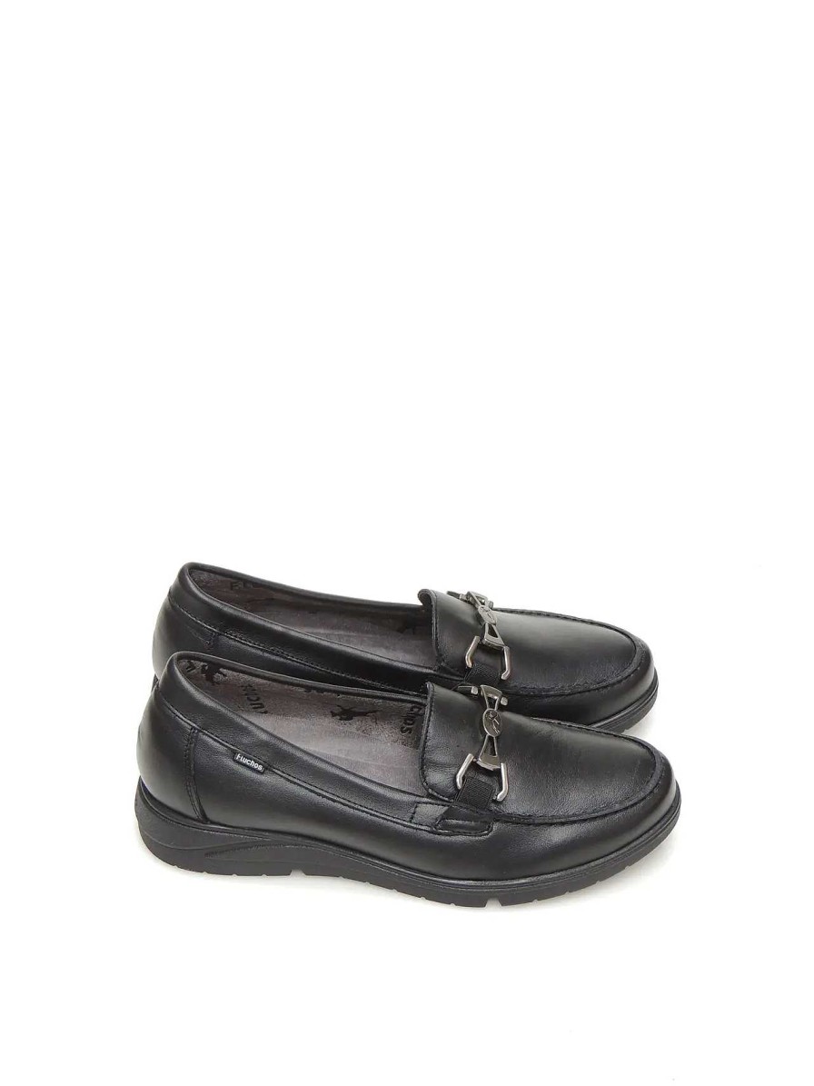 Mujer FLUCHOS | Mocasines Fluchos F1836 Piel Negro