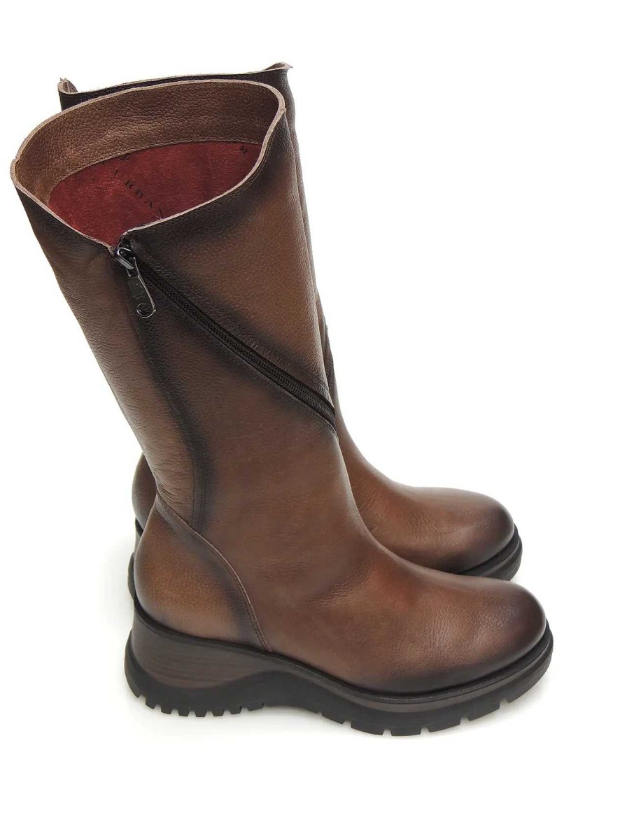 Mujer PAULA URBAN | Botas Media Cana Paula Urban 23-1221 Piel Marron