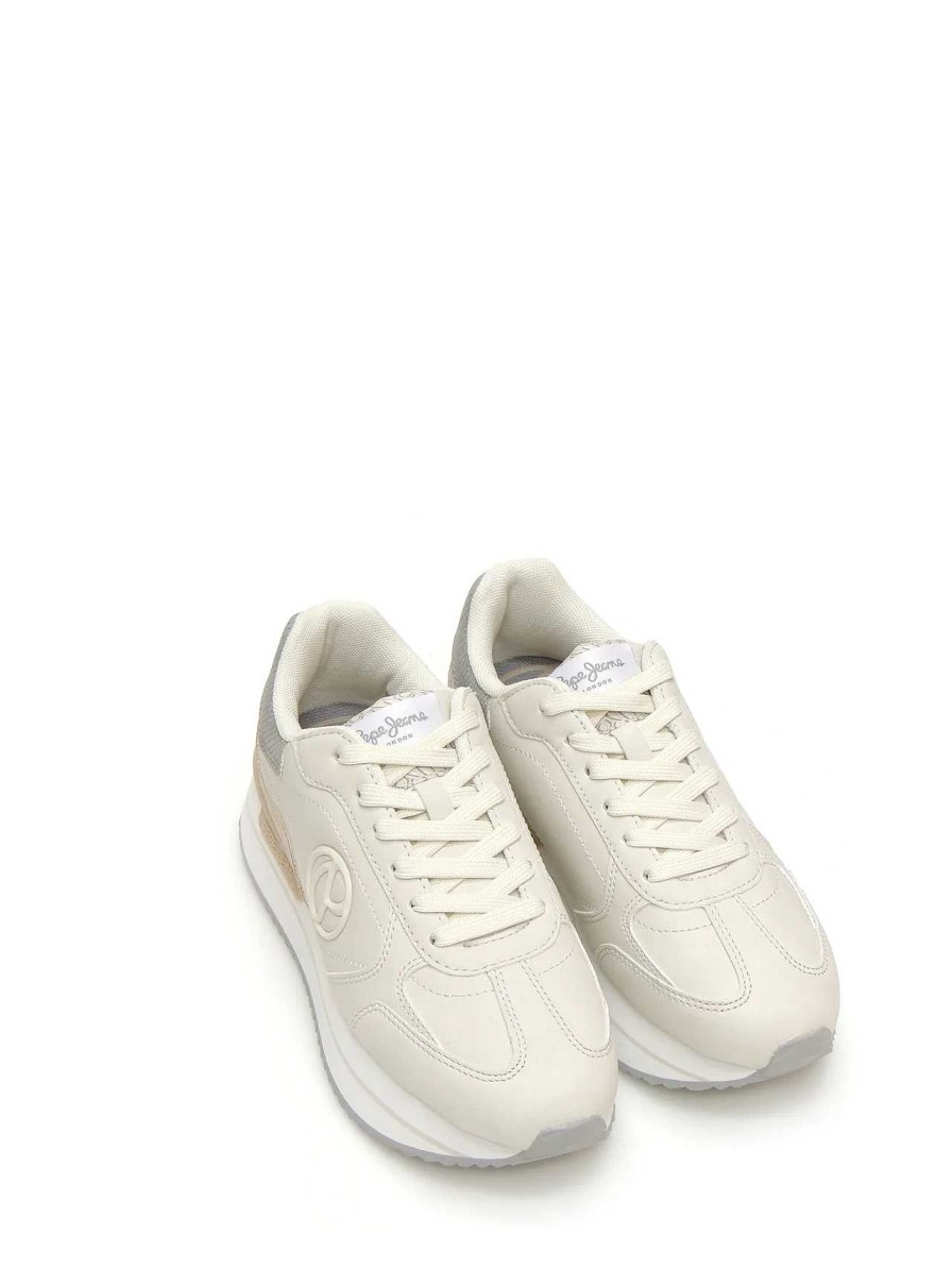 Mujer PEPE JEANS | Sneakers Pepe Jeans Pls31514 Polipiel Beige