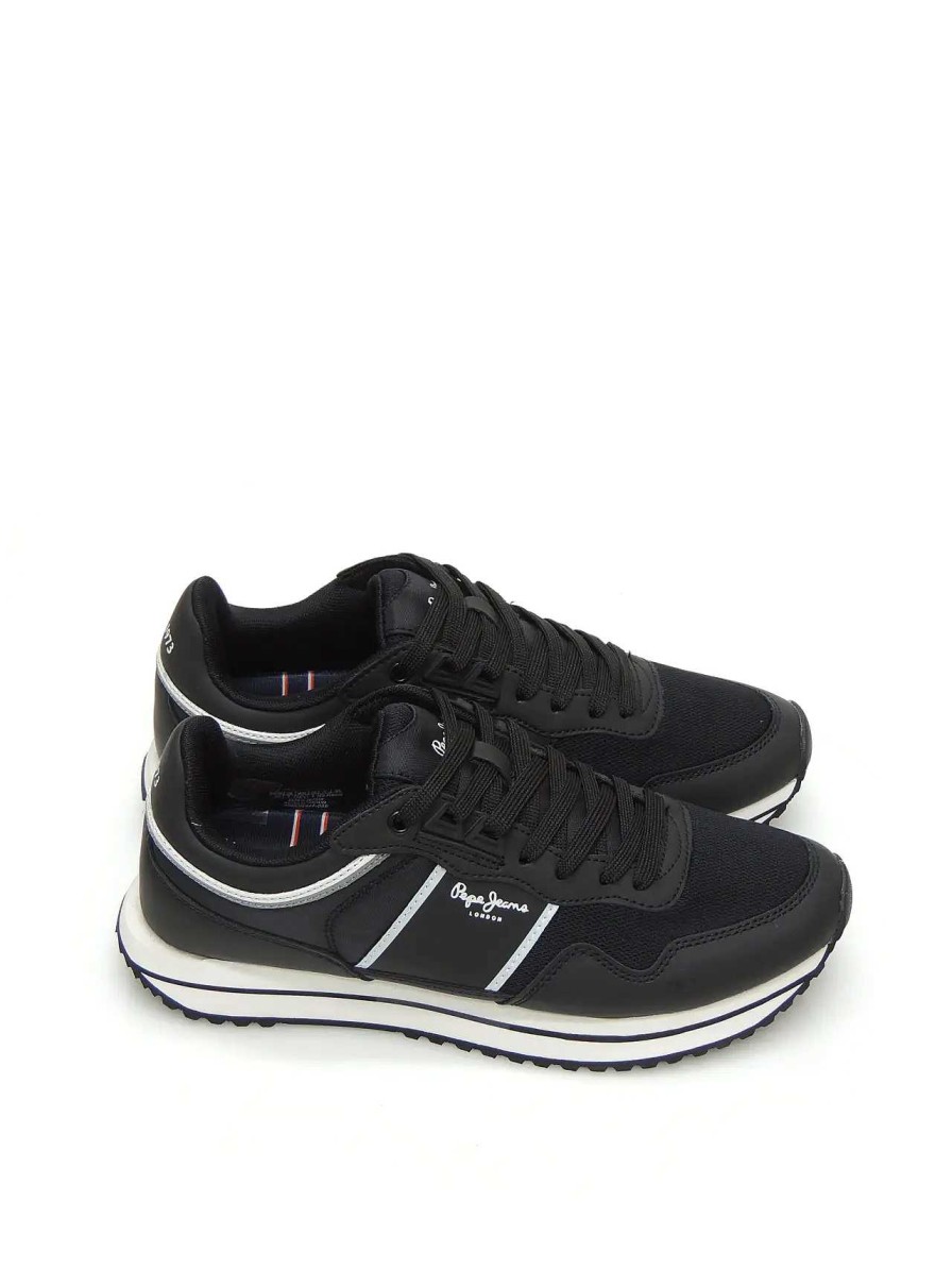 Hombre PEPE JEANS | Sneakers Pepe Jeans Pms30996 Polipiel Negro