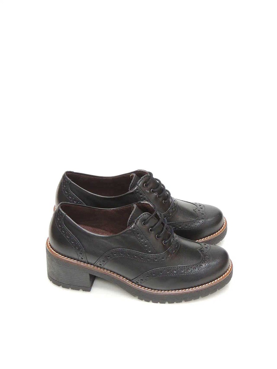 Mujer PITILLOS | Zapatos Oxford Pitillos 2722 Piel Negro