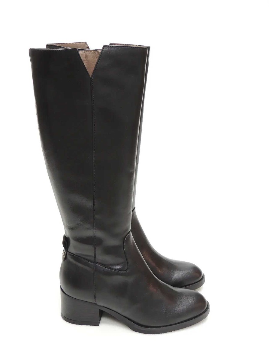 Mujer WONDERS | Botas Cana Alta Wonders G-6222 Piel Negro