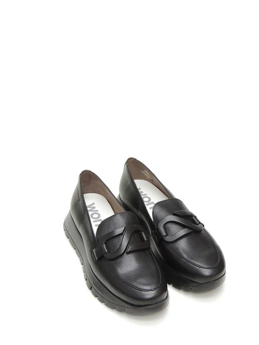 Mujer WONDERS | Mocasines Wonders A-2453 Piel Negro