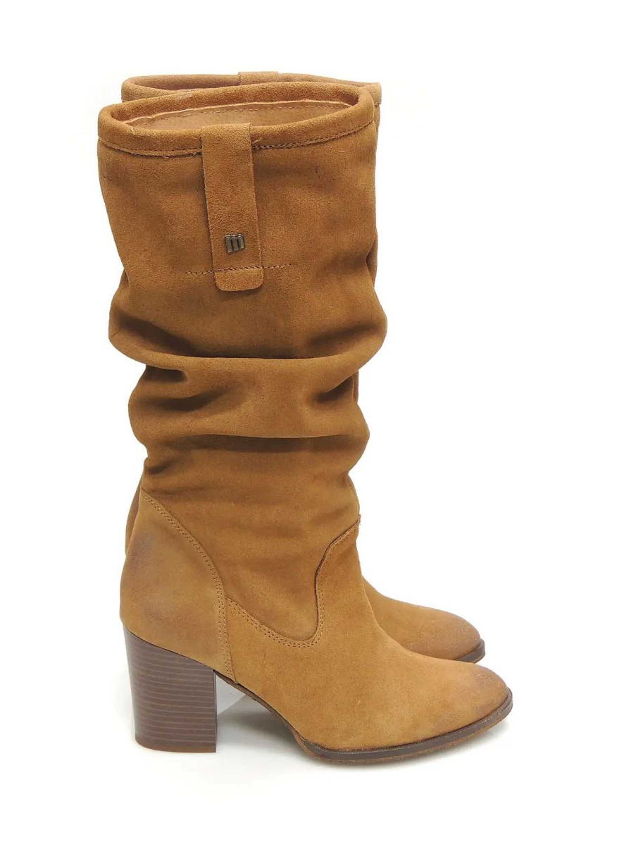 Mujer MUSTANG | Botas Cana Alta Mustang 52304 Serraje Cuero