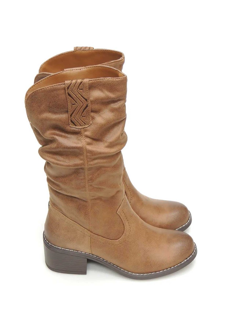 Mujer MUSTANG | Botas Media Cana Mustang 52761 Polipiel Cuero