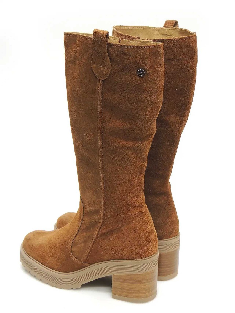 Mujer PORRONET | Botas Cana Alta Porronet 4539 Serraje Cuero