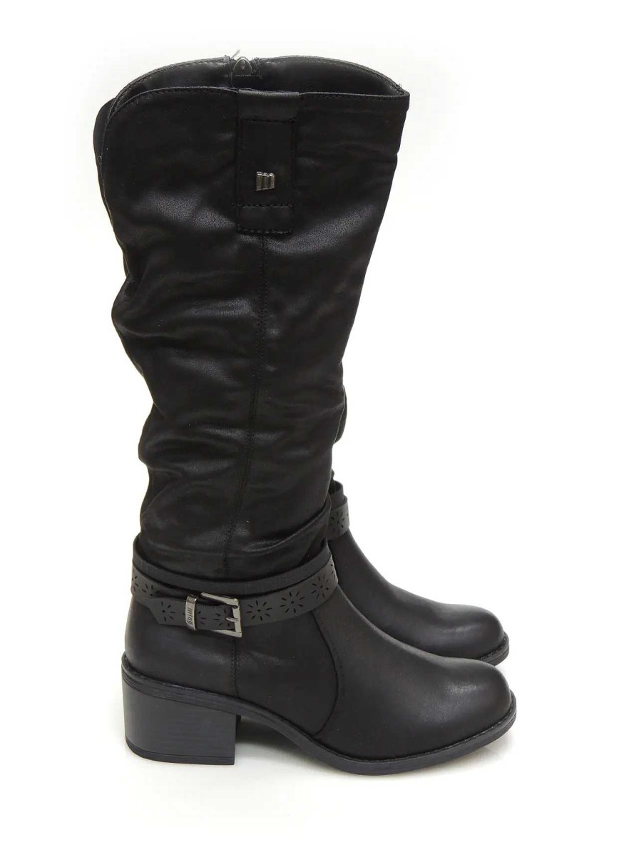 Mujer MUSTANG | Botas Cana Alta Mustang 52763 Polipiel Negro