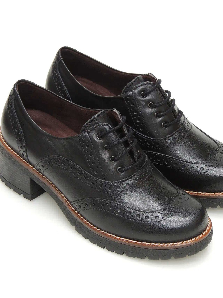 Mujer PITILLOS | Zapatos Oxford Pitillos 2722 Piel Negro