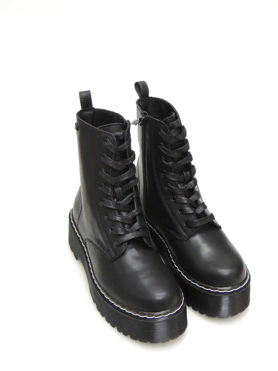 Mujer MUSTANG | Botas Militares Mustang 50176 Polipiel Negro