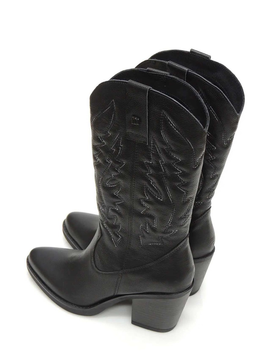 Mujer MUSTANG | Botas Cowboy Mustang 54118 Piel Negro