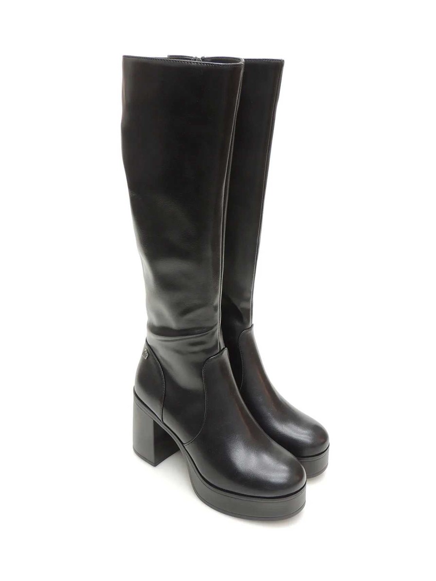 Mujer MUSTANG | Botas Cana Alta Mustang 53580 Polipiel Negro