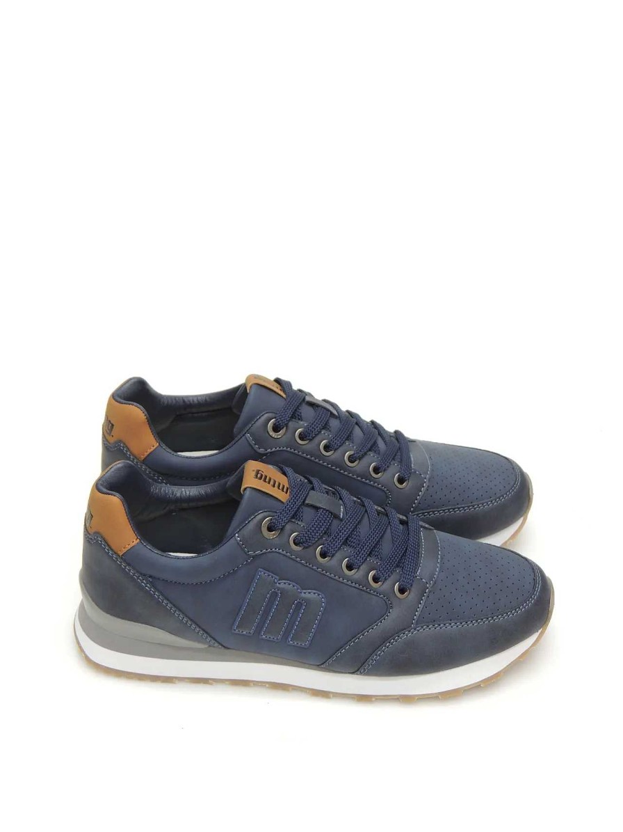 Hombre MUSTANG | Sneakers Mustang 84697 Polipiel Marino