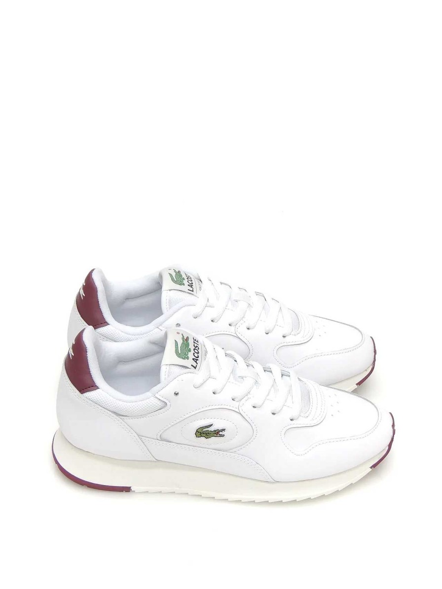 Hombre LACOSTE | Sneakers Lacoste Linetrack Piel Blanco