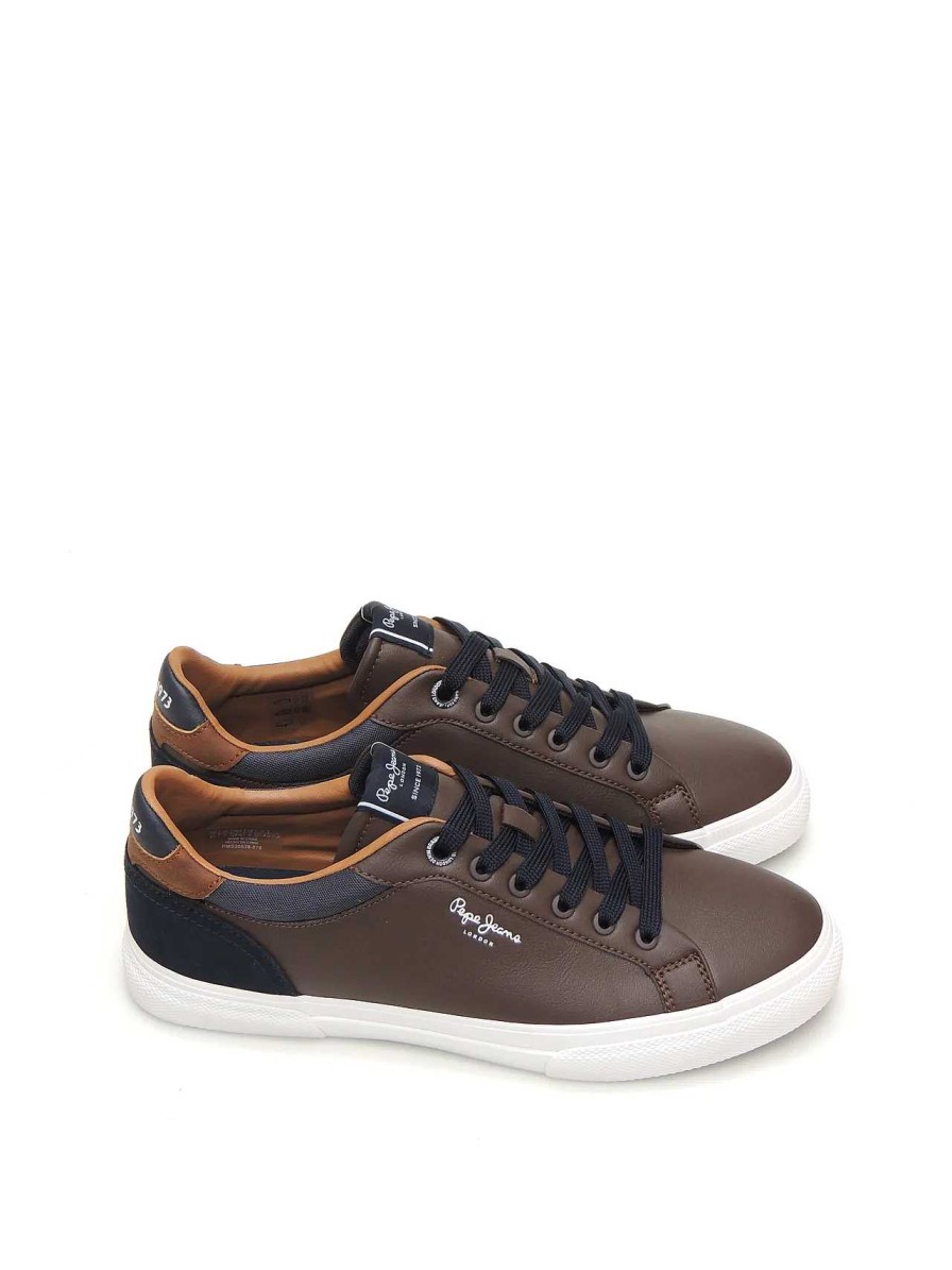 Hombre PEPE JEANS | Sneakers Pepe Jeans Pms30839 Polipiel Marron