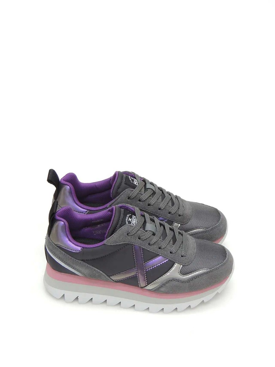 Mujer MUNICH | Sneakers Munich Ripple 50 Ante Gris