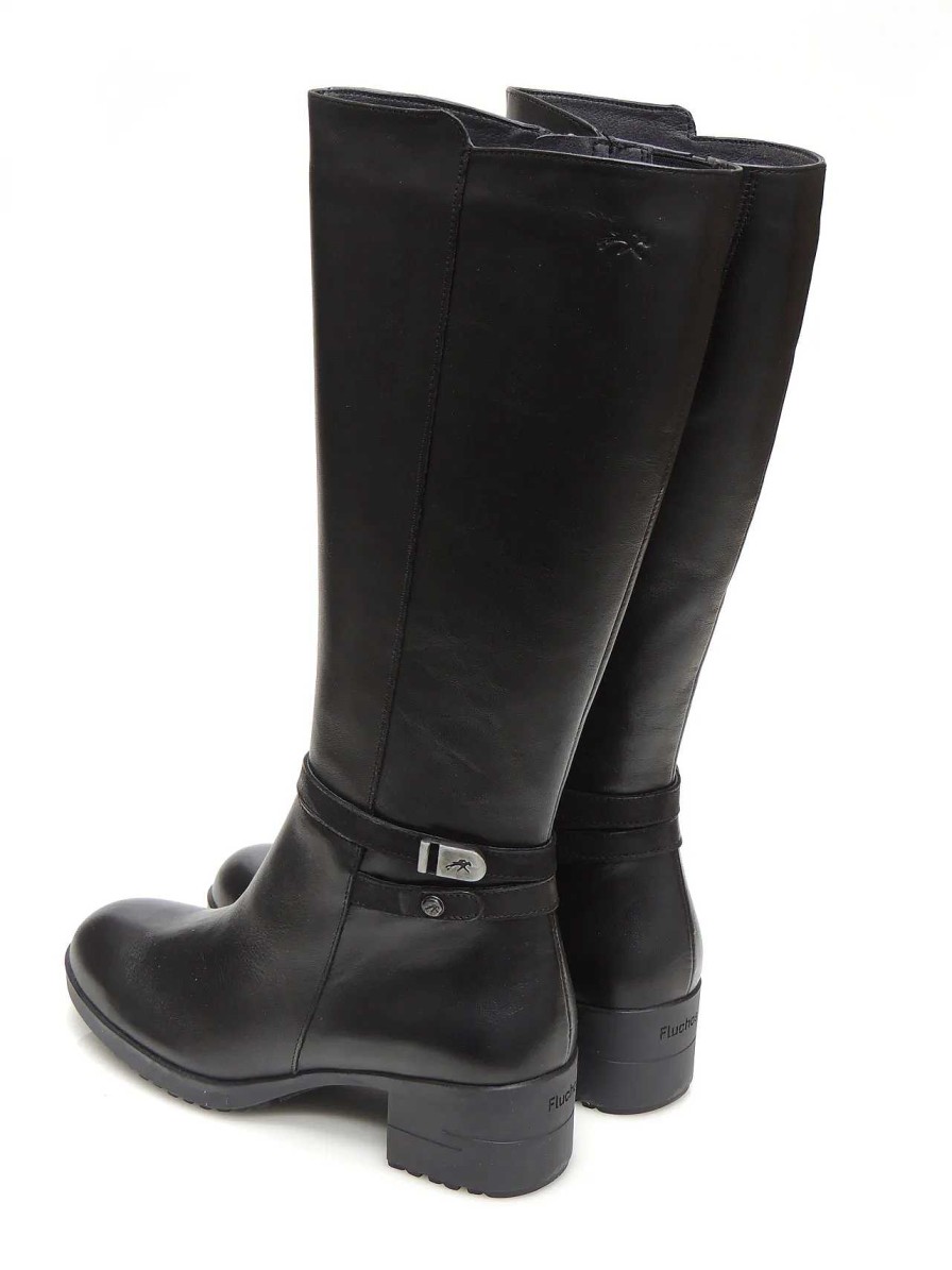 Mujer FLUCHOS | Botas Cana Alta Fluchos F1374 Piel Negro