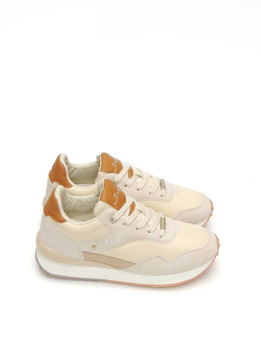 Mujer MUSTANG | Sneakers Mustang 60360 Polipiel Beige