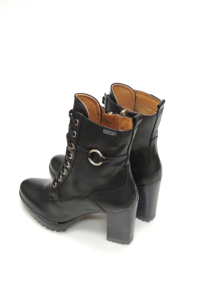 Mujer PIKOLINOS | Botas Militares Pikolinos W7M-8563 Piel Negro