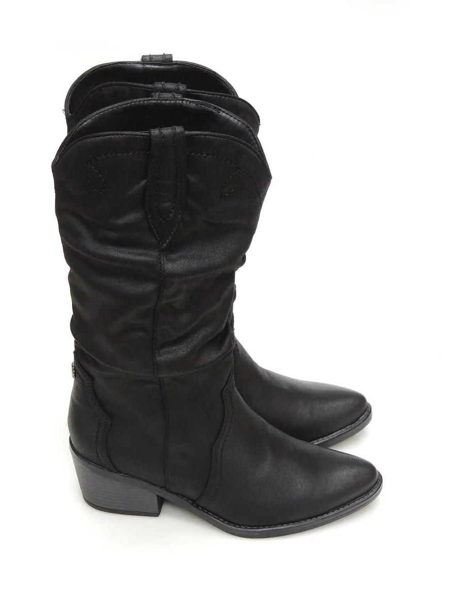 Mujer MUSTANG | Botas Cowboy Mustang 51971 Polipiel Negro