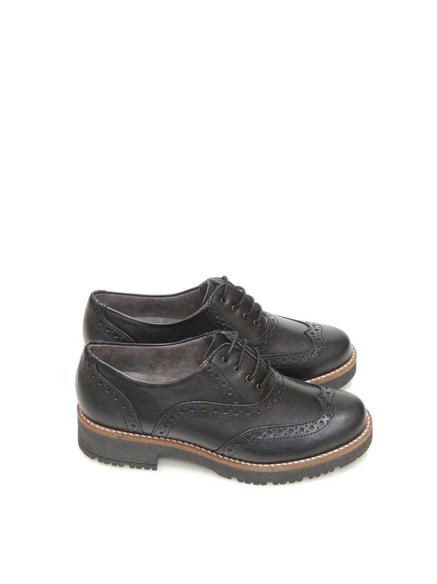 Mujer PITILLOS | Zapatos Oxford Pitillos 5372 Piel Negro