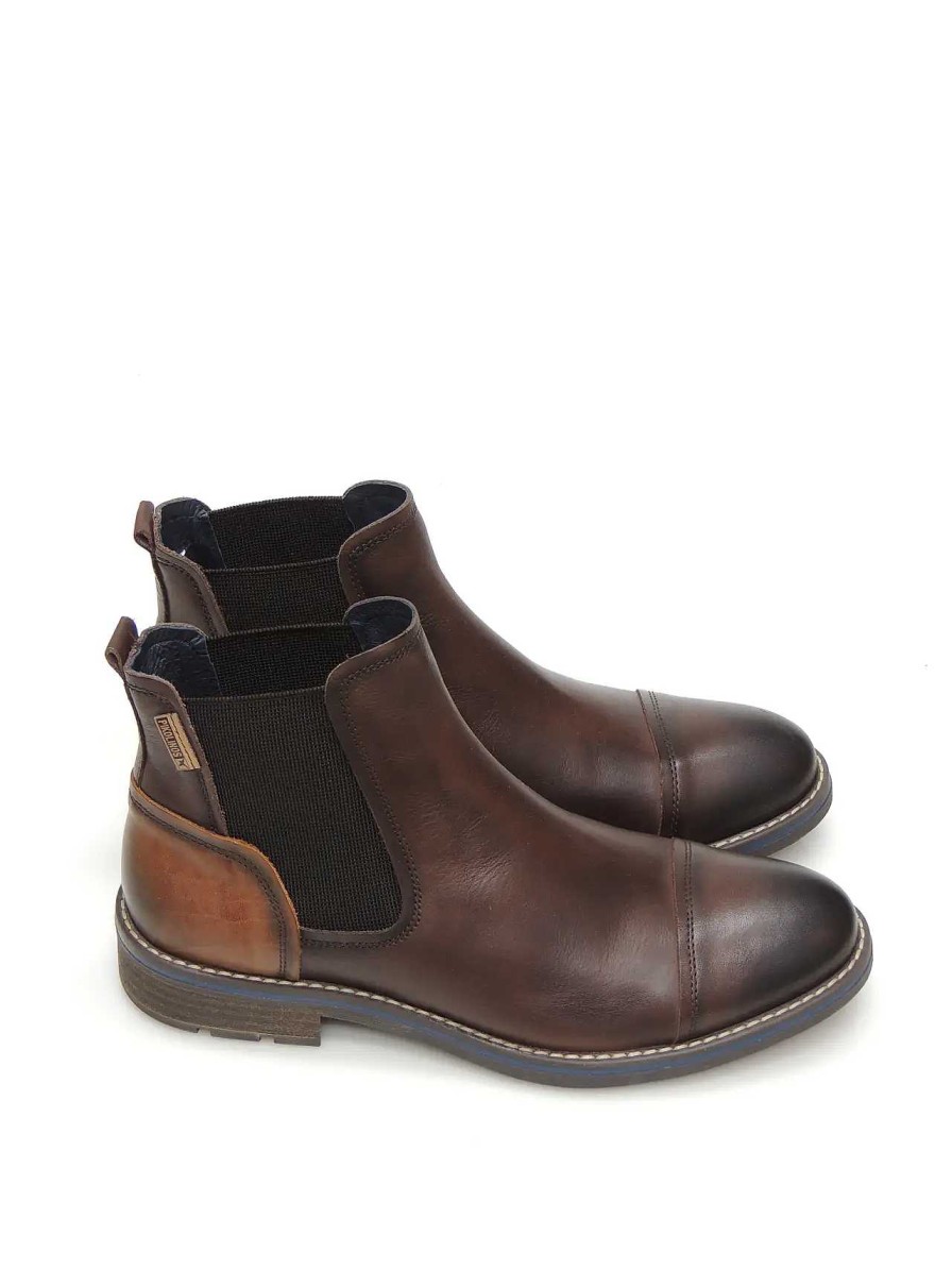 Hombre PIKOLINOS | Botines Chelsea Pikolinos M2M-8016 Piel Marron