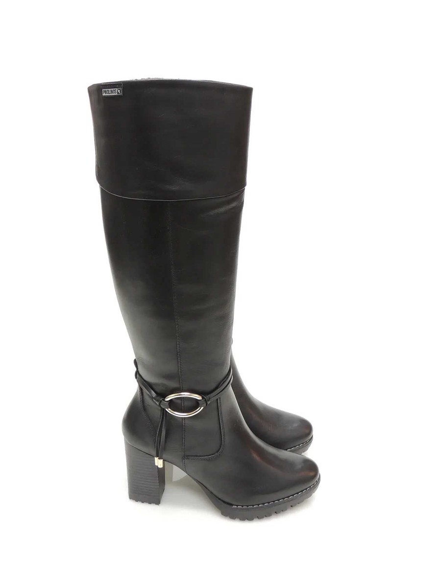 Mujer PIKOLINOS | Botas Cana Alta Pikolinos W7M-9798 Piel Negro