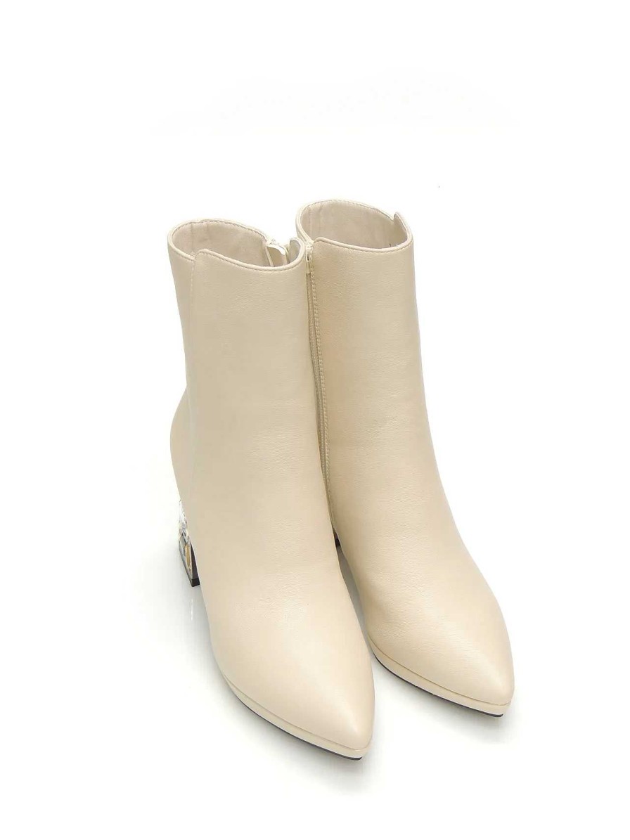 Mujer MENBUR | Botines Menbur 24449 Polipiel Beige