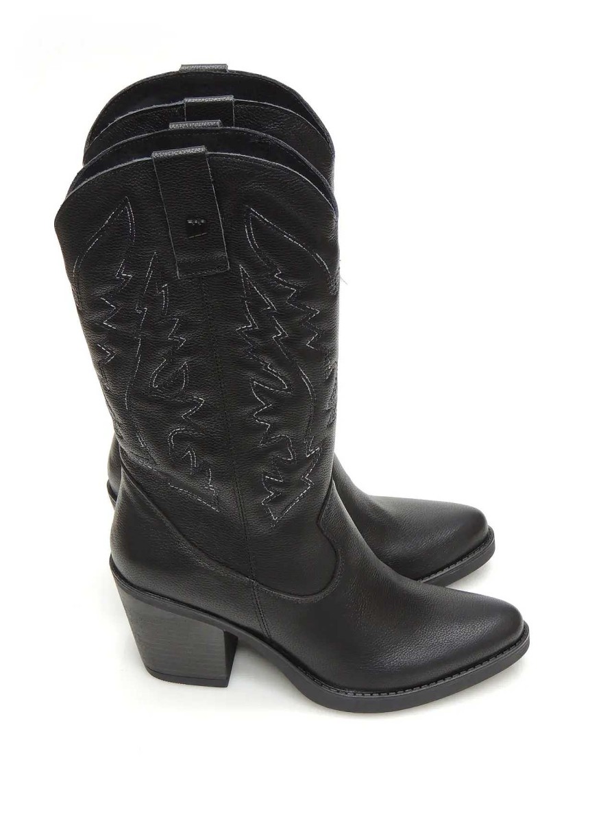 Mujer MUSTANG | Botas Cowboy Mustang 54118 Piel Negro