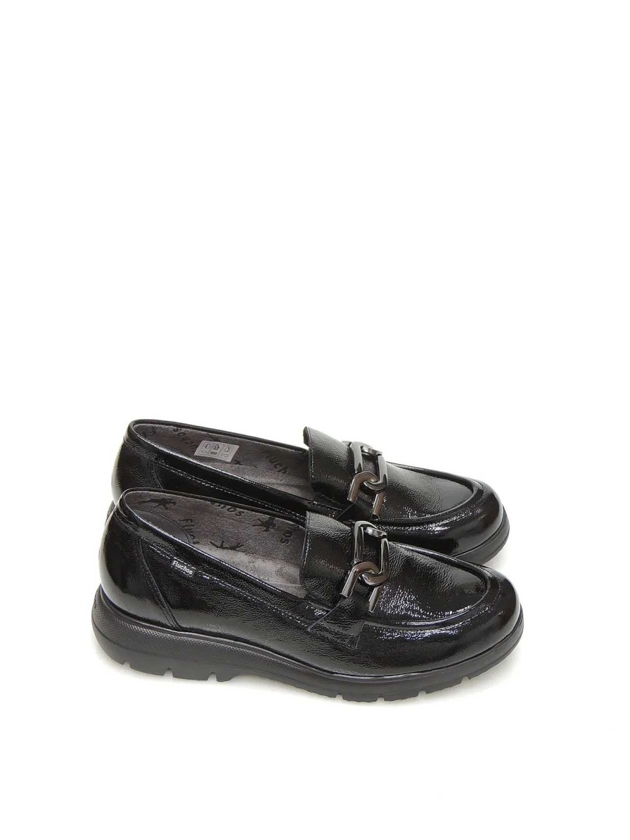 Mujer FLUCHOS | Mocasines Fluchos F1794 Charol Negro