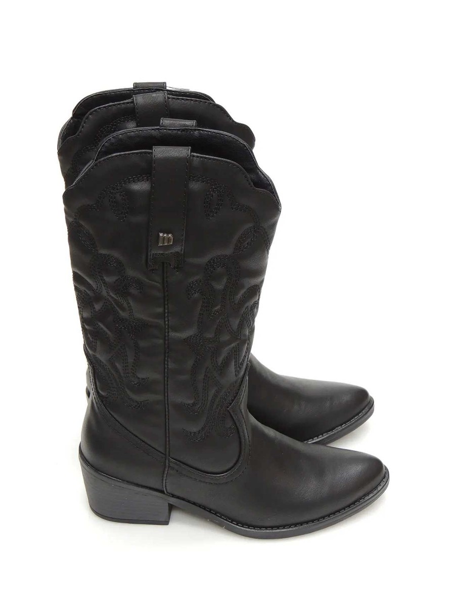 Mujer MUSTANG | Botas Cowboy Mustang 51964 Polipiel Negro