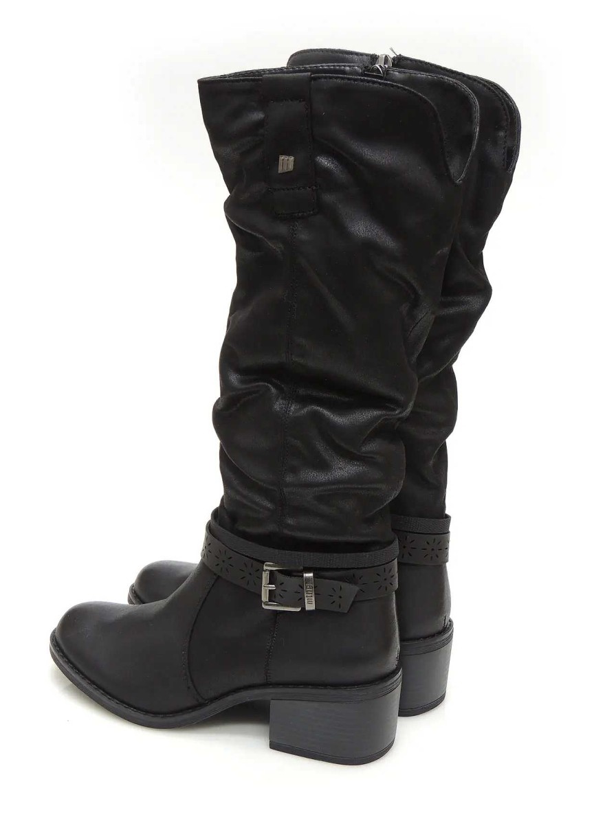 Mujer MUSTANG | Botas Cana Alta Mustang 52763 Polipiel Negro